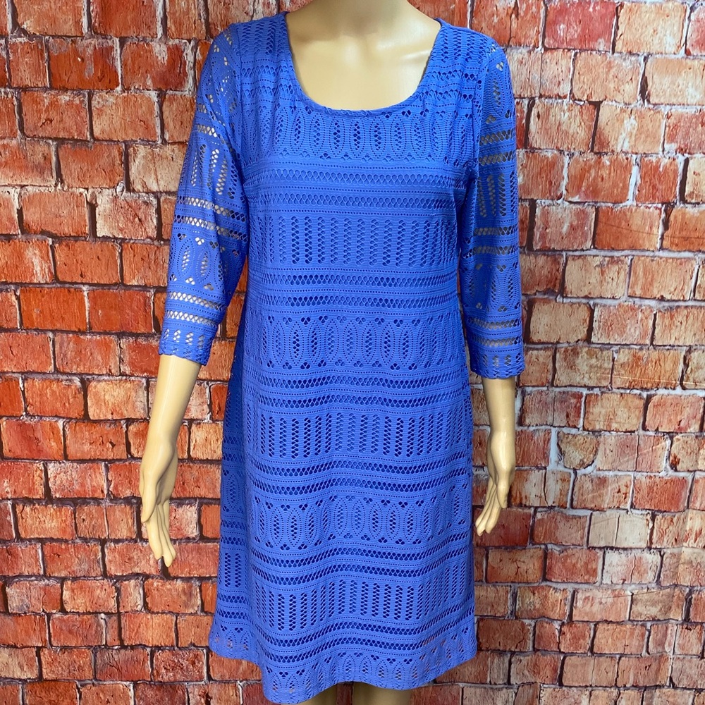 Dana Buchman Blue Lace Shift‎ Dress
